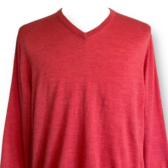 Bobby Jones Collection Mens Sweater Sz L Orange Extra Fine Merino Wool Golf - Picture 2 of 8